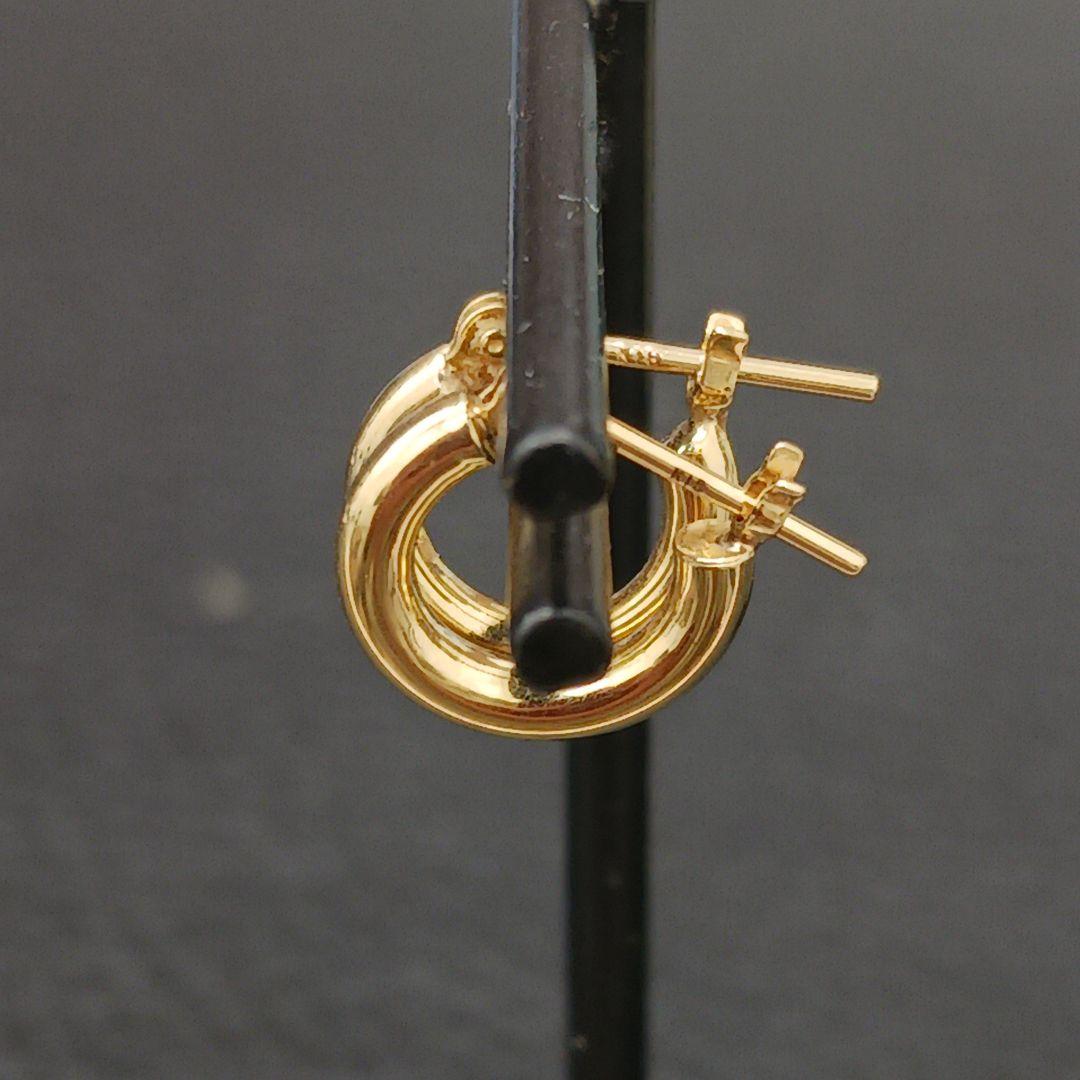 (C011302) K18 YG フープピアス アクセサリー レディース