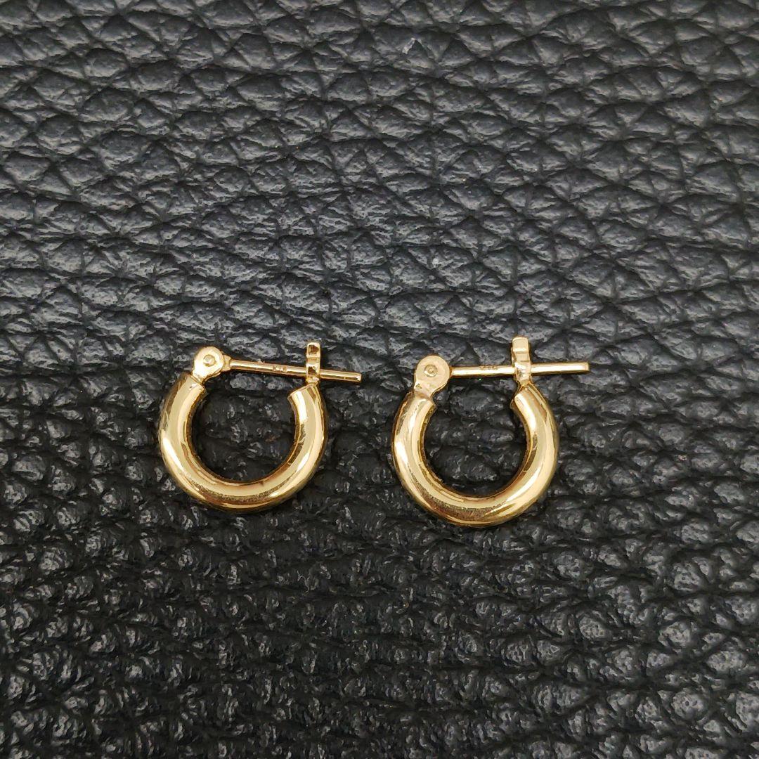 (C011302) K18 YG フープピアス アクセサリー レディース