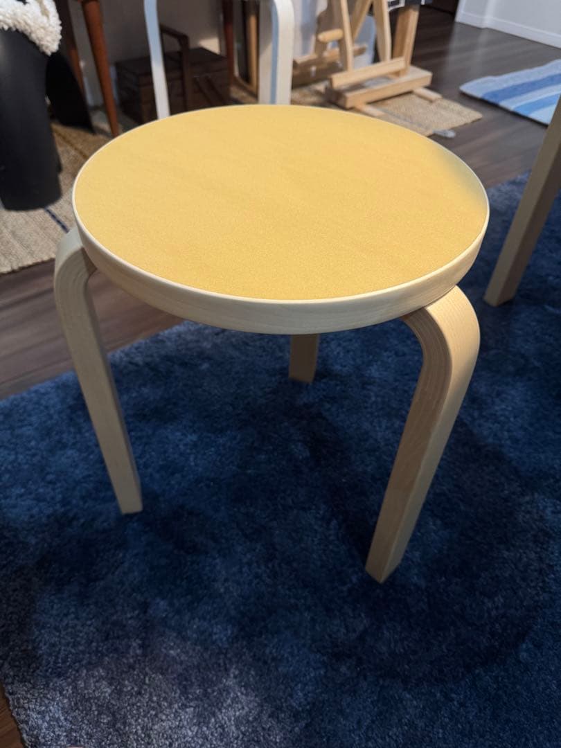 新品artek stool60 クッキー無着色)スツール　アルテック　リノリウム