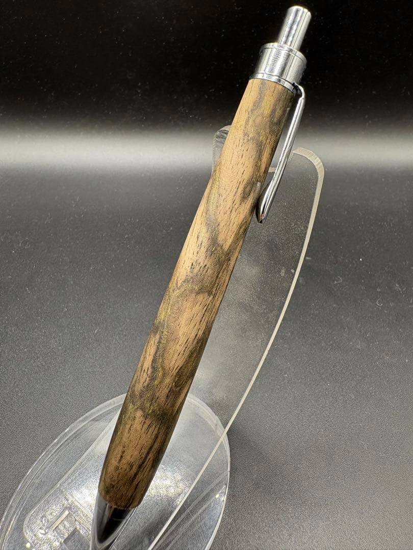 529極上　黒柿　孔雀杢　木軸シャーペン　ボールペン