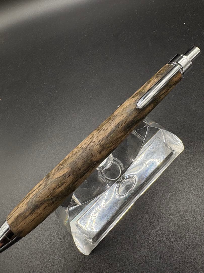 529極上　黒柿　孔雀杢　木軸シャーペン　ボールペン