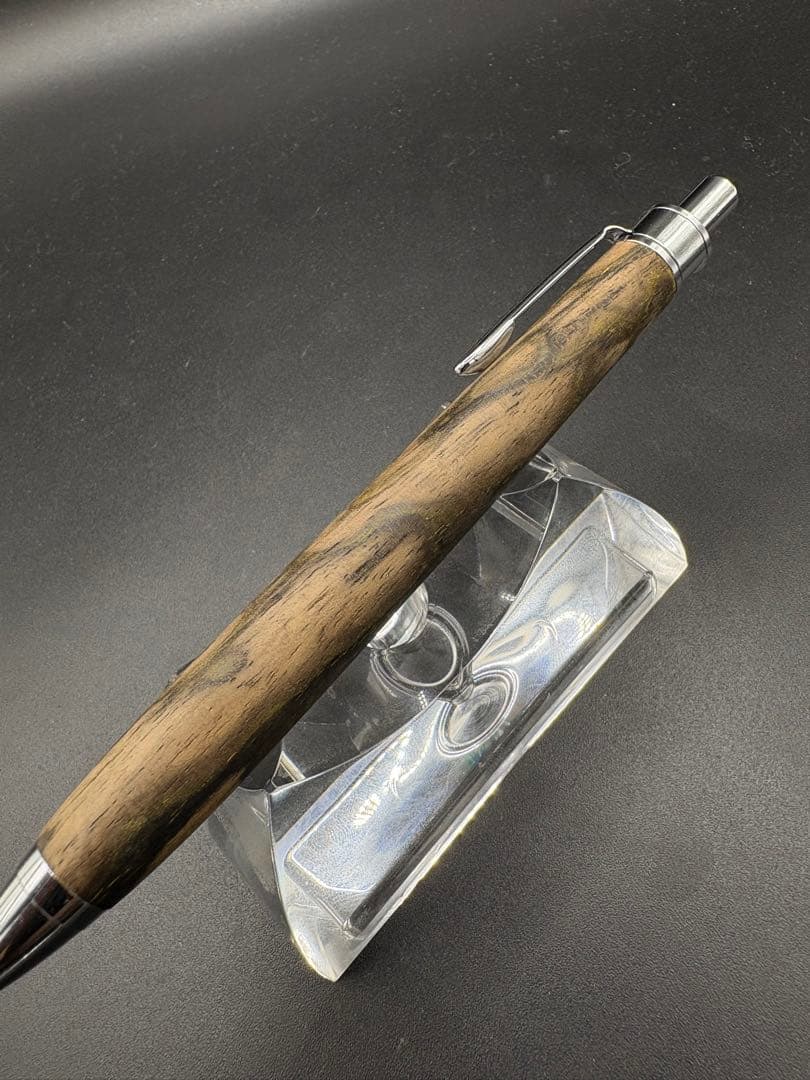 529極上　黒柿　孔雀杢　木軸シャーペン　ボールペン
