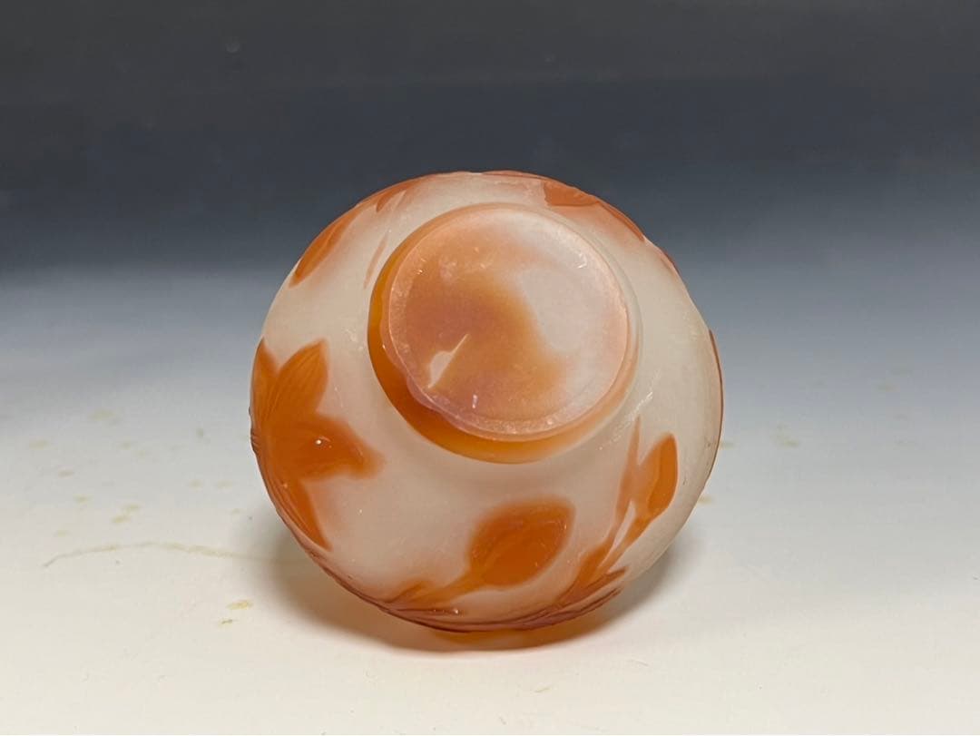 エミール・ガレ草花文 小瓶 被せガラス【本物保証】1900年頃