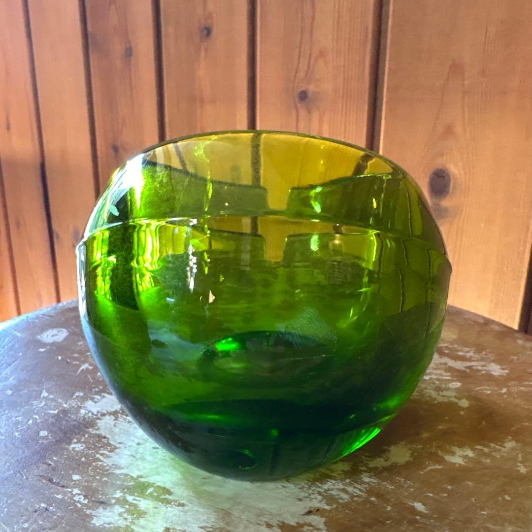 【70sビンテージ】VIKING グリーンガラス灰皿 ミッドセンチュリー