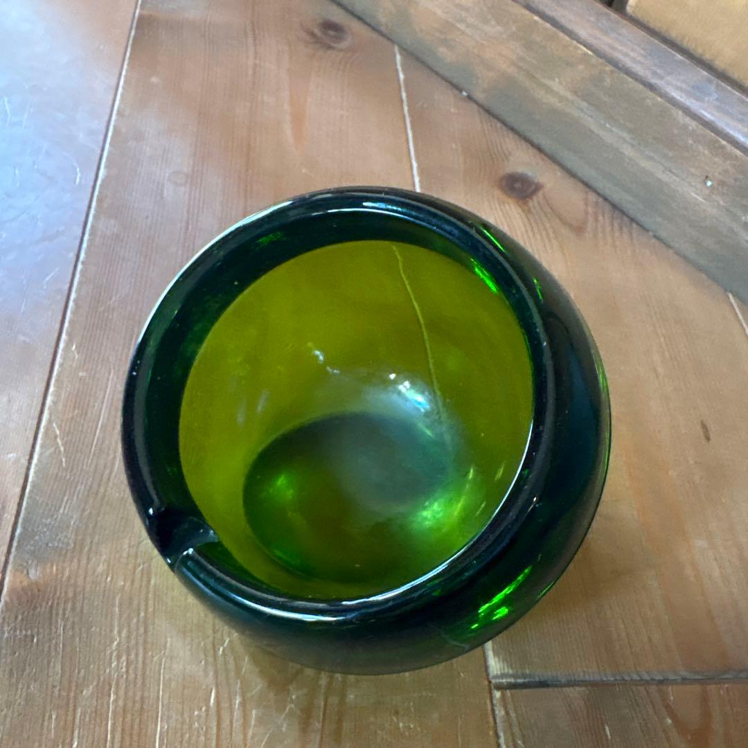 【70sビンテージ】VIKING グリーンガラス灰皿 ミッドセンチュリー