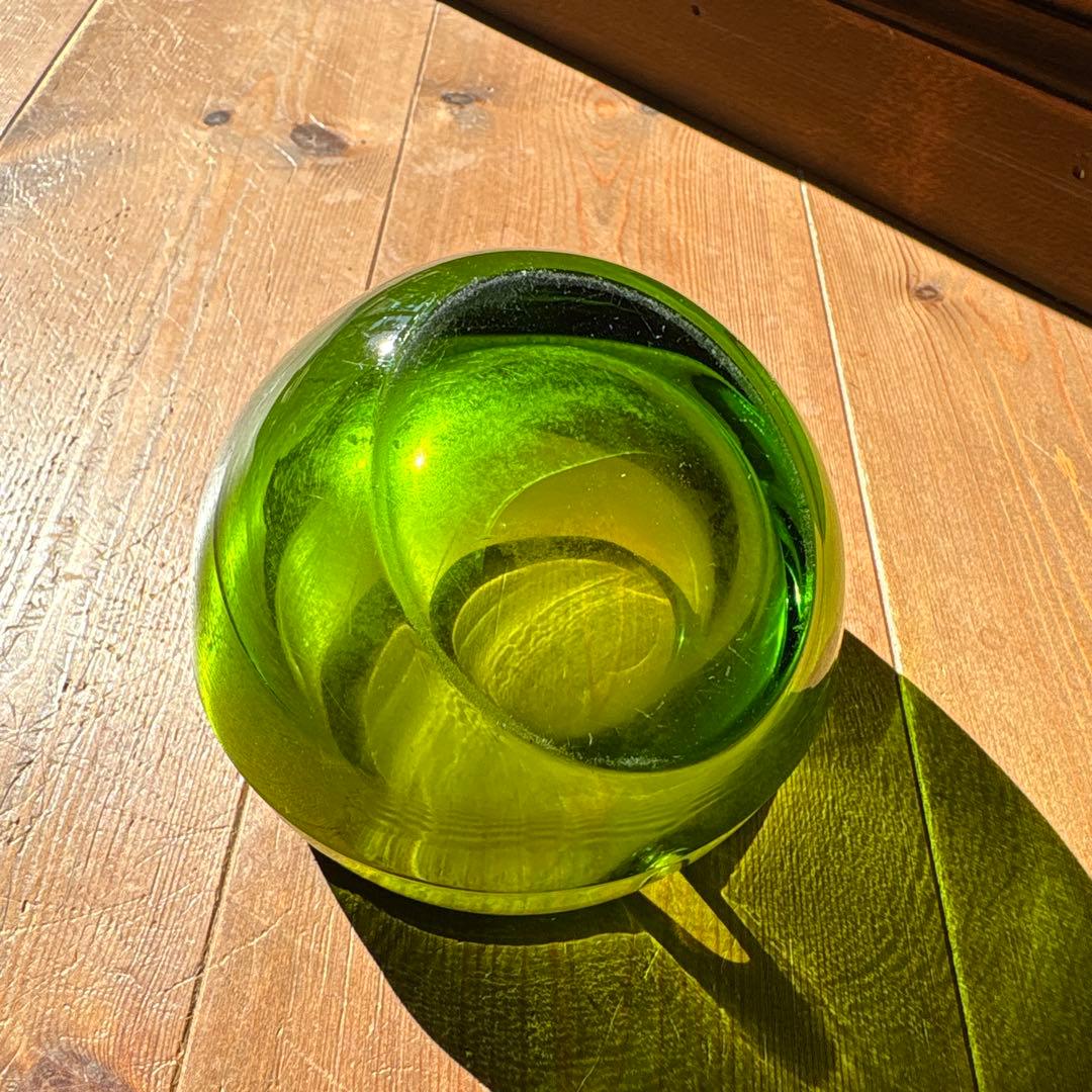 【70sビンテージ】VIKING グリーンガラス灰皿 ミッドセンチュリー