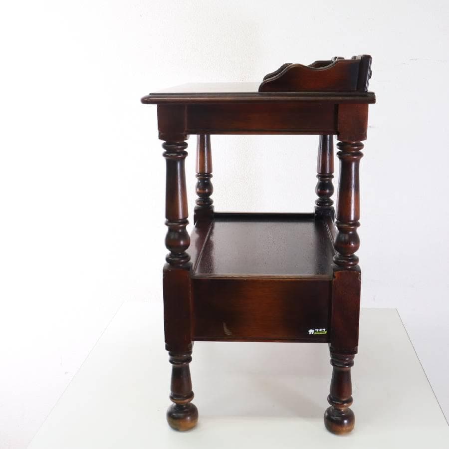 値下カリモク家具 コロニアル サイドテーブル 電話台 花台 引き出し　クラシカル