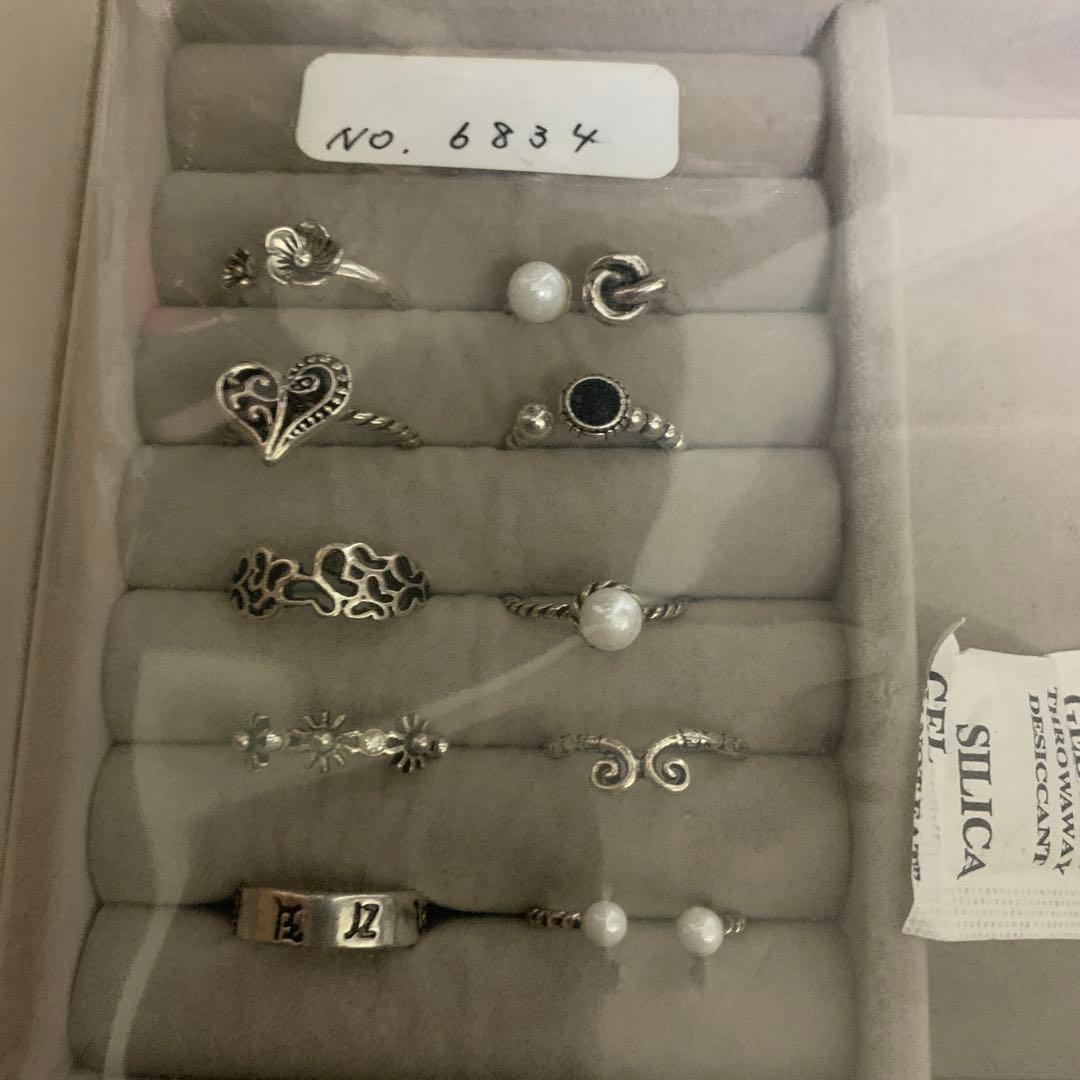 シルバー調リングセット 多様なデザイン9個セット