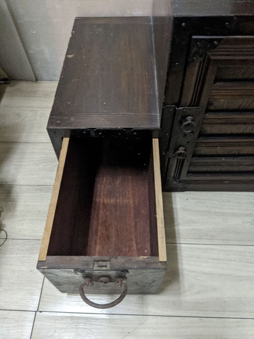 時代物　階段箪笥　和箪笥　両開き　　箪笥