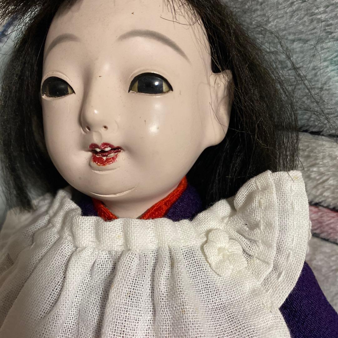 市松人形　小さい　6号　大正時代　女の子　江戸縮緬着物