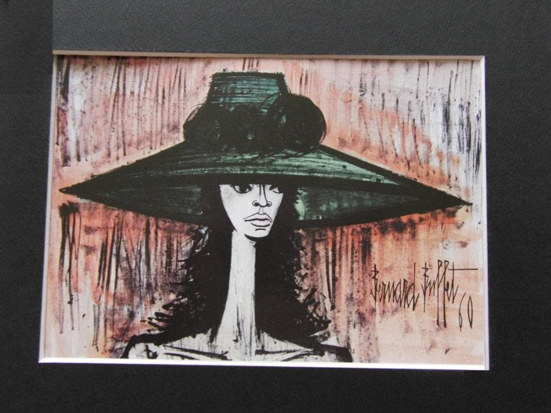 ベルナール・ビュッフェ、「Femme au grand chapeau」