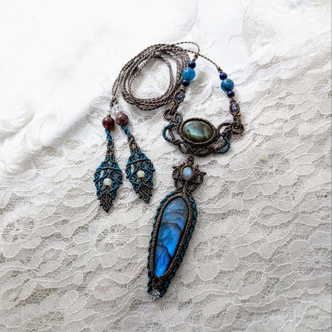 1264 マクラメハンドメイドネックレス