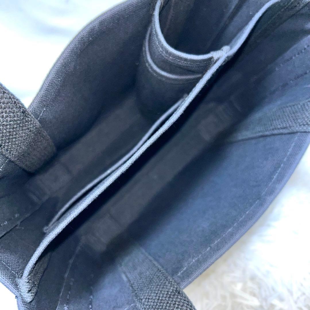 chacoli トートバッグ　キャンバス　スモール　ブラック　レザー