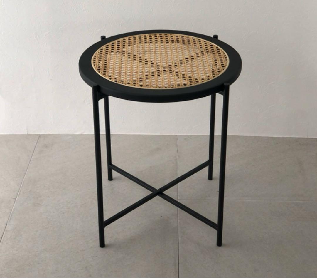 美品　ラタン　サイドテーブル