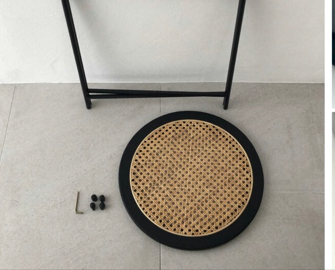 美品　ラタン　サイドテーブル