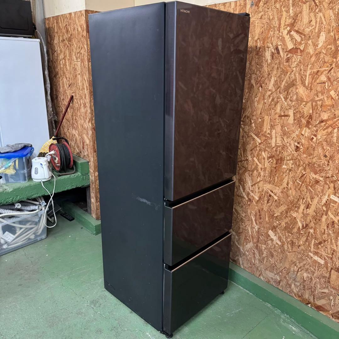 333 日立　大型冷蔵庫　300L強　小型　家庭用　右開き　自動製氷　3ドア