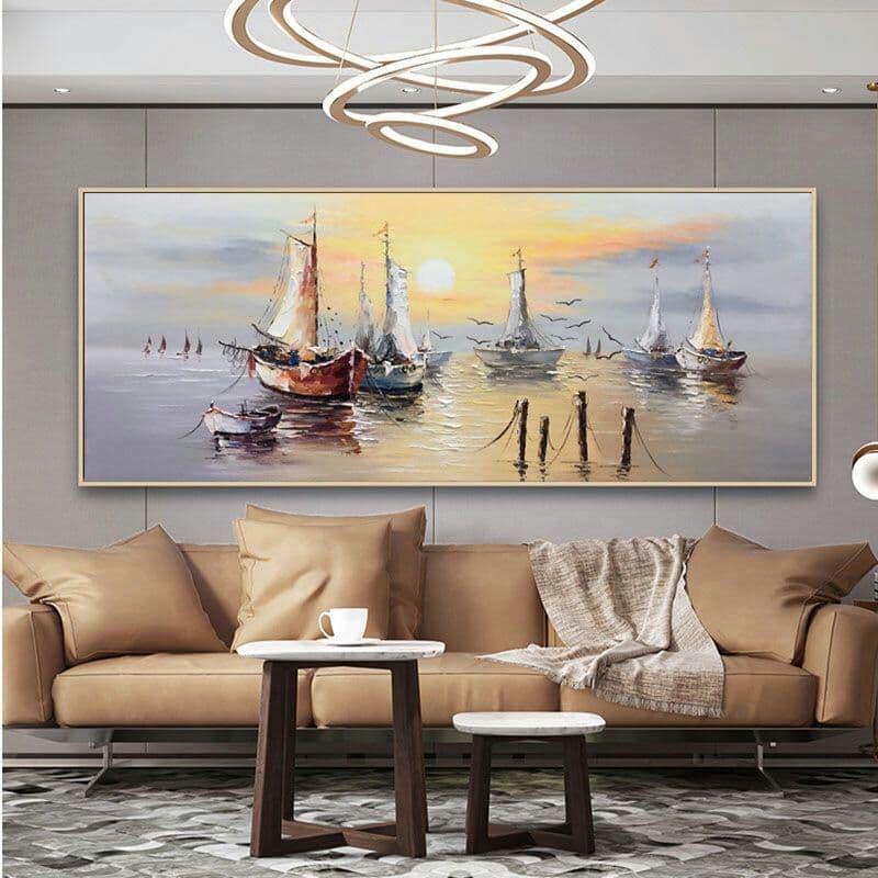 純正な手描きの油絵の客間の現代風の装飾画の抽象壁画