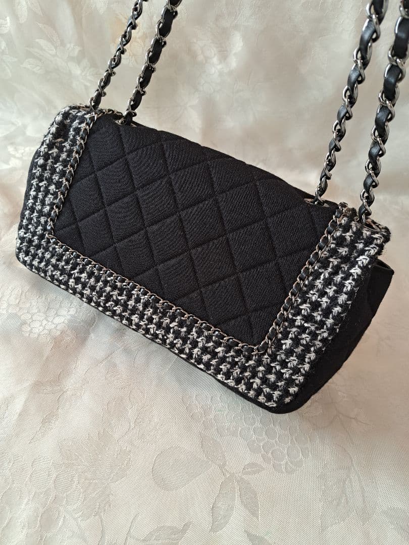 魁 .:*ほぼ新品CHANEL　マトラッセチェーンショルダーバッグツイード