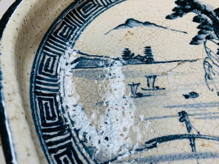 古瀬戸染付、元箱付き