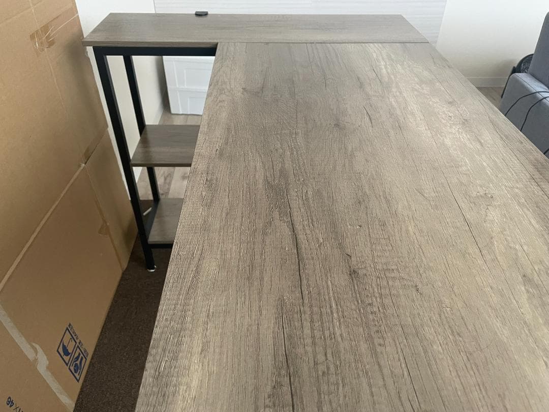 【美品】L字デスク 110cm PC・デスクワーク、ゲーミング　収納棚付き