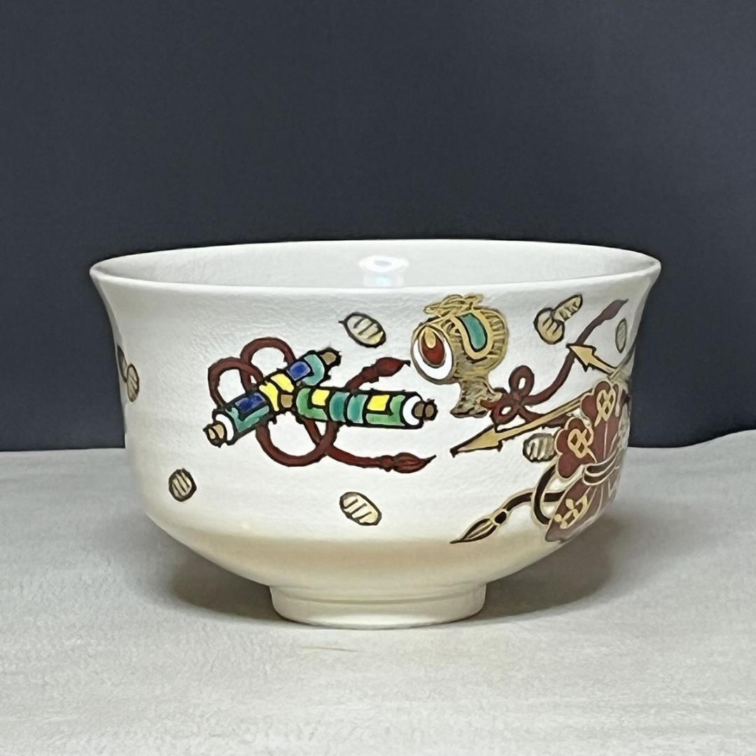 丹山窯 小峠葛芳 幸矢之絵 茶碗 共箱 抹茶碗 茶道具【k3620】