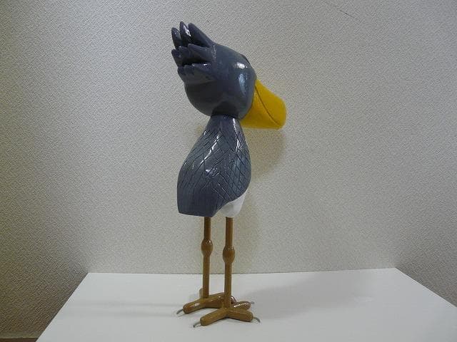 木彫り　置物　ハシビロコウ_ペア