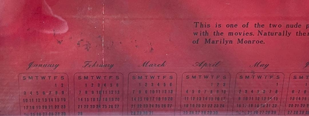 マリリンモンローポスターカレンダー1954年アンティーク