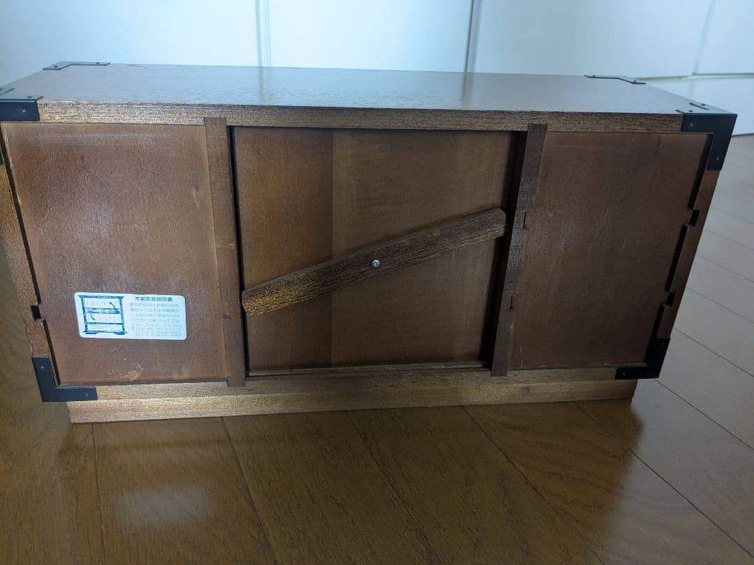 レトロ　天然木製置き物　時計.小引き出し付き