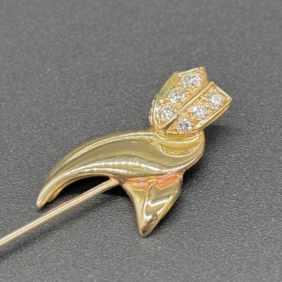 美品!! ディオール K18 OR750 ダイヤモンド ブローチ　約3.9g