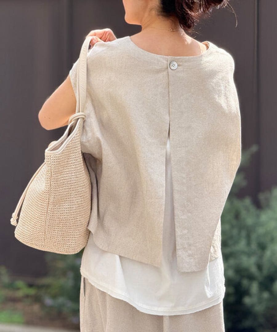 【美品】ビアズリー シャツタンク ホワイト サイズ1