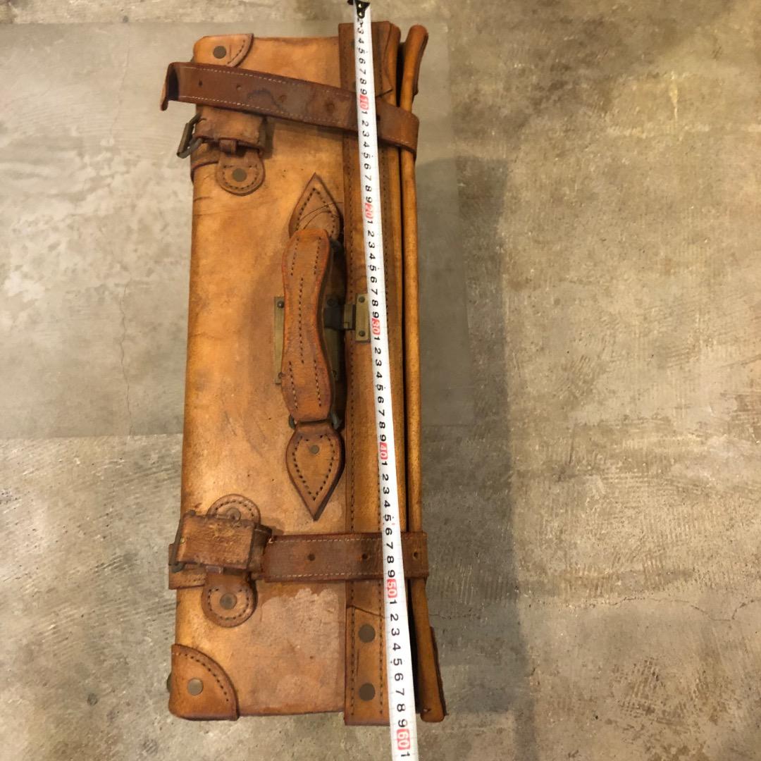 昭和レトロ　レザートランク　アンティークトランク　革製　レトロ雑貨　レザー雑貨