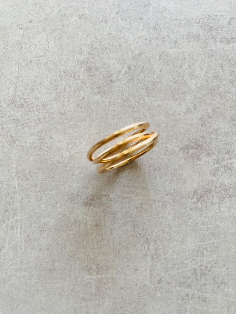 COCOSHNIK K10　ワンストローク一文字Xリング　 箱付き