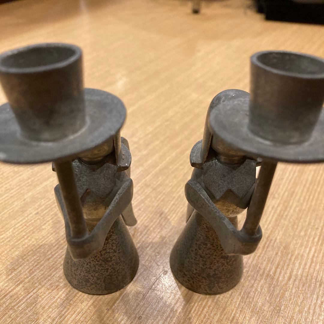 1940年代　天使のキャンドルホルダー 金属製 2個セット