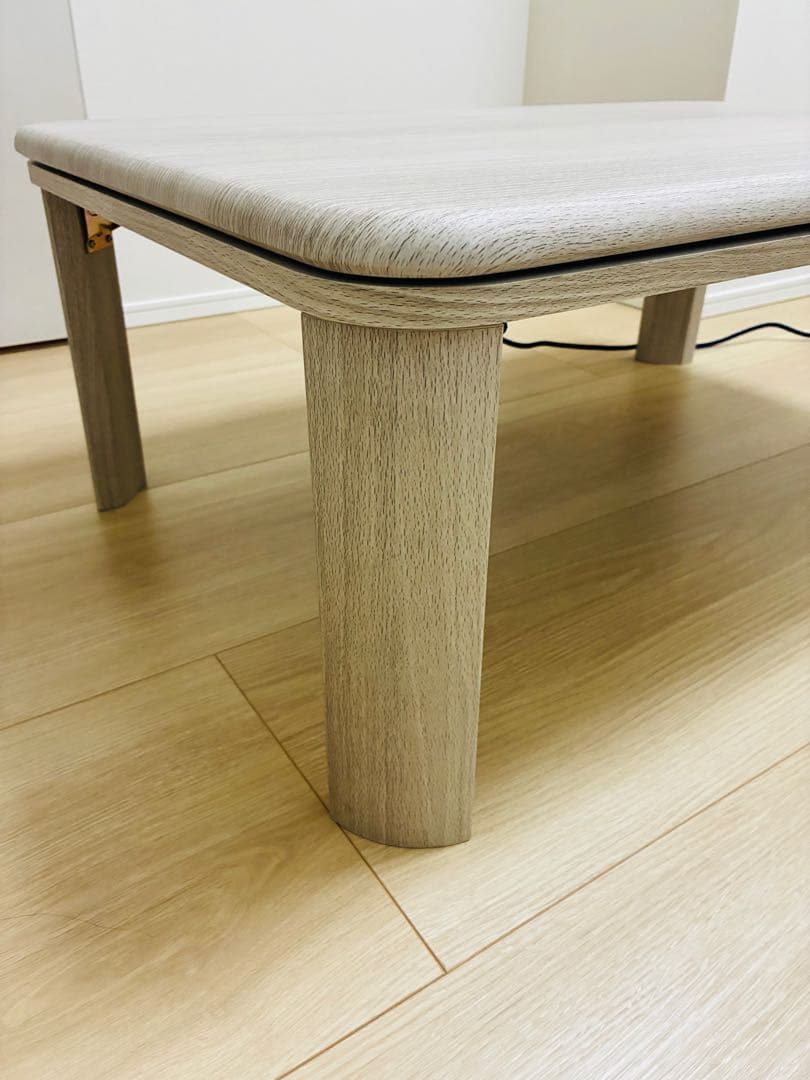 家具調折脚フラットヒーターコタツ　90×60　ホワイト