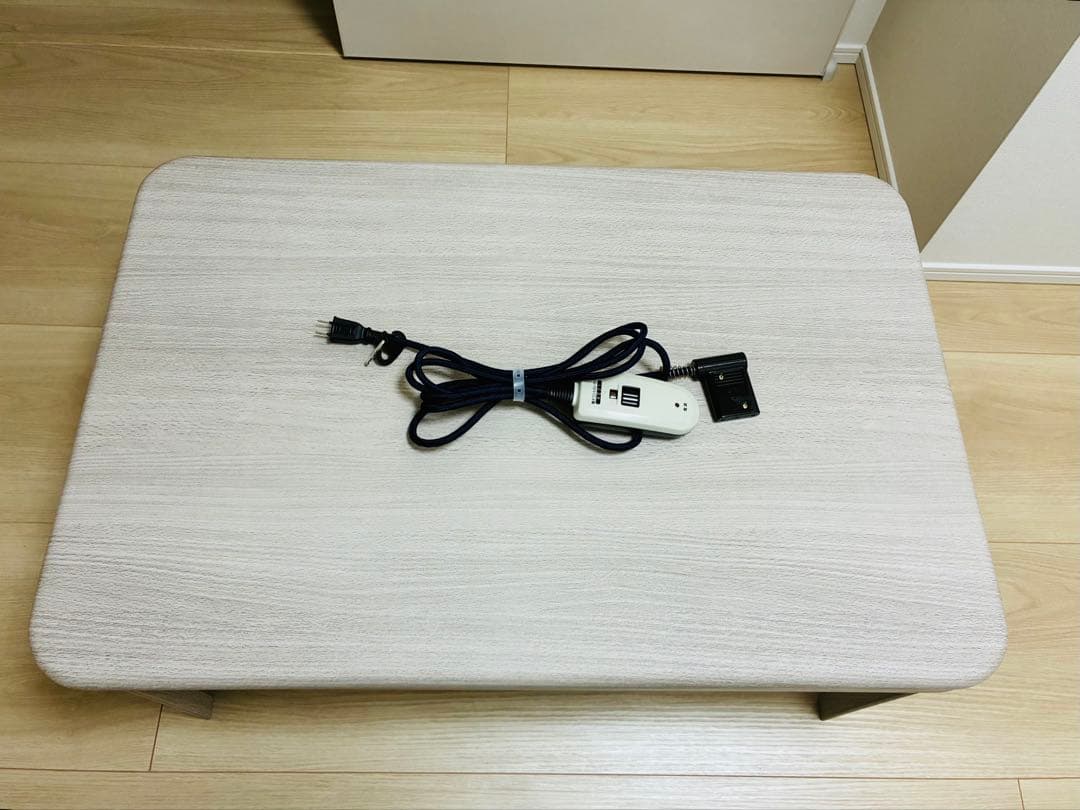 家具調折脚フラットヒーターコタツ　90×60　ホワイト