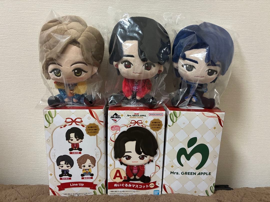 一番くじ　Mrs. GREEN APPLE A賞ぬいぐるみ全3種コンプ➕おまけ4