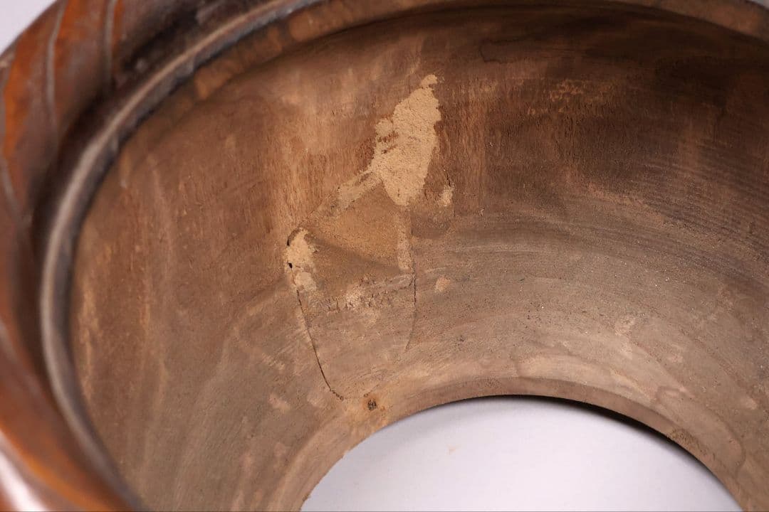 尺参 桐火鉢 金蒔絵 螺鈿細工 幅37.8cm 尺3 蔦 鳥 草【MB32】