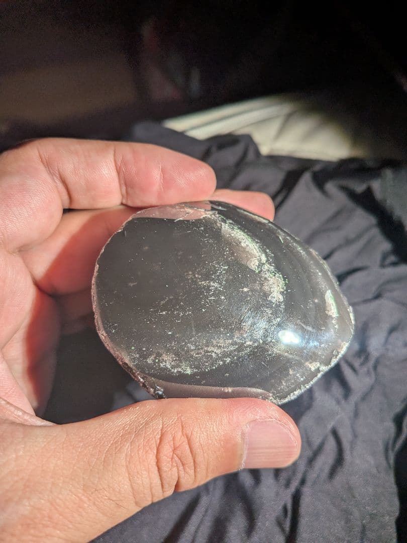 研磨品　十勝石玲瓏　イエロー、グリーン、ピンク複合色両面磨き　超特級玲瓏