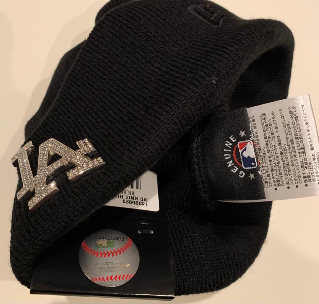 【未使用タグ付き】NEWERA 限定 LA ラインストーン ニット帽 ビーニー