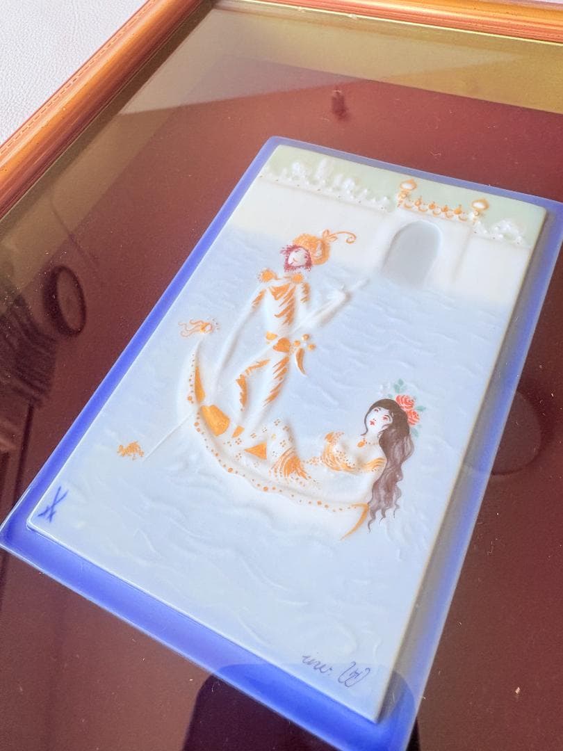 マイセン　陶板　アラビアンナイトより「ゴンドラ」プラーク