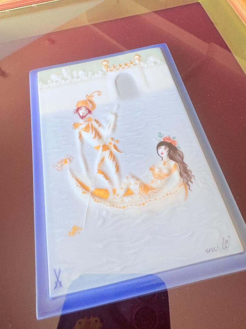 マイセン　陶板　アラビアンナイトより「ゴンドラ」プラーク