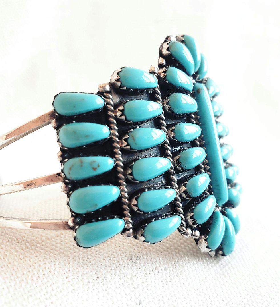 新品 インディアンジュエリー　ナバホ族　ターコイズ　バングル Benally