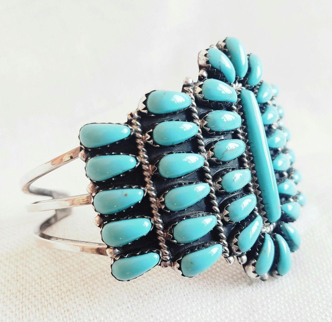 新品 インディアンジュエリー　ナバホ族　ターコイズ　バングル Benally