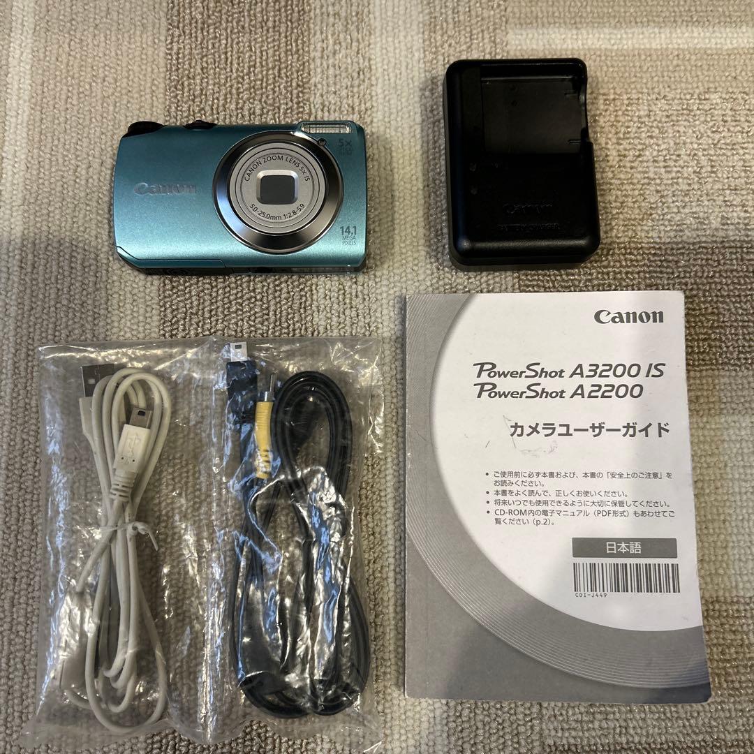 Canon キャノン PowerShot A3200IS デジカメ ブルー