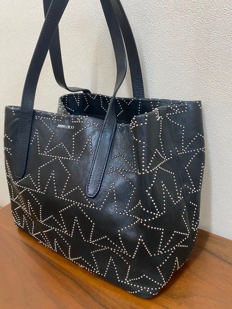 ジミーチュウ　ソフィアM スタッズ　スター　黒革製