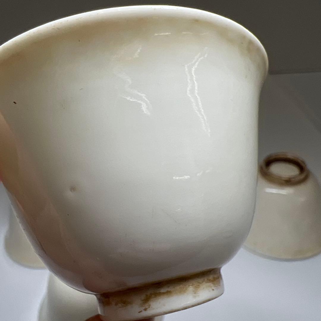 古代　白高麗　煎茶碗6客　口径約7.5㎝　東Y8-0106☆2F
