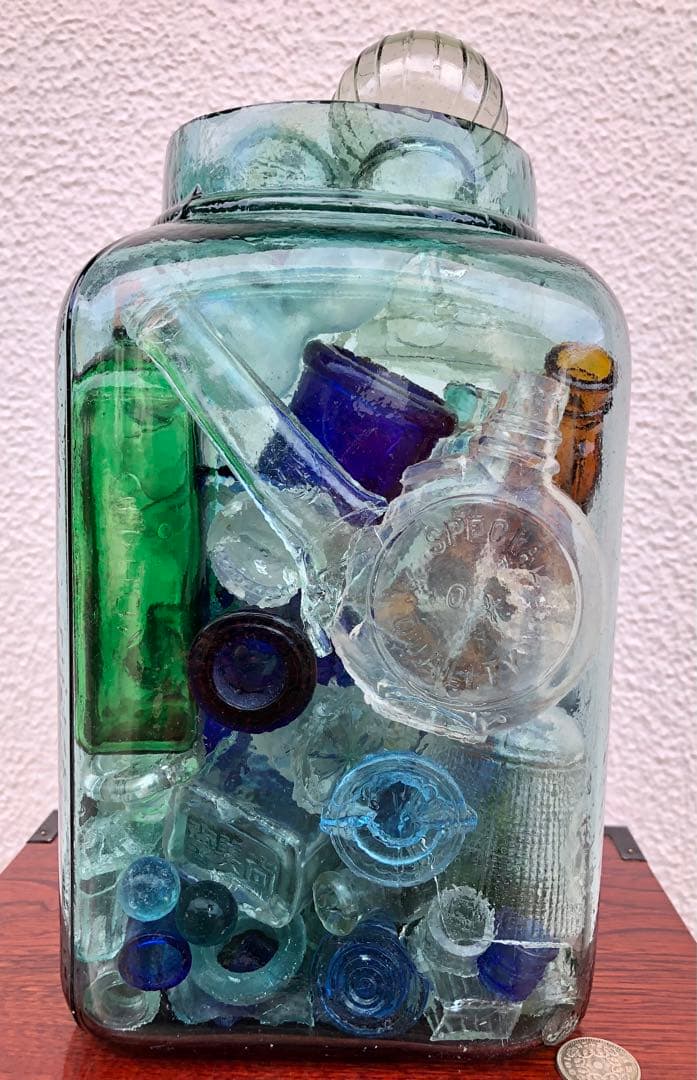 24 レトロ瓶 サンキャッチャー 海苔瓶 いろいろ キラキラ ガラス ビンテージ