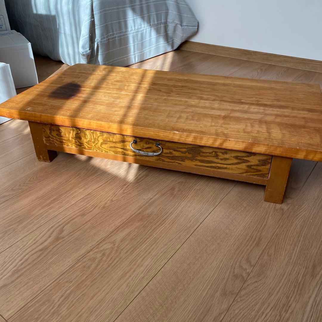 天然木　和裁机　和裁台　裁ち台　仕立台　文机　半尺印　両側引出し付き　①