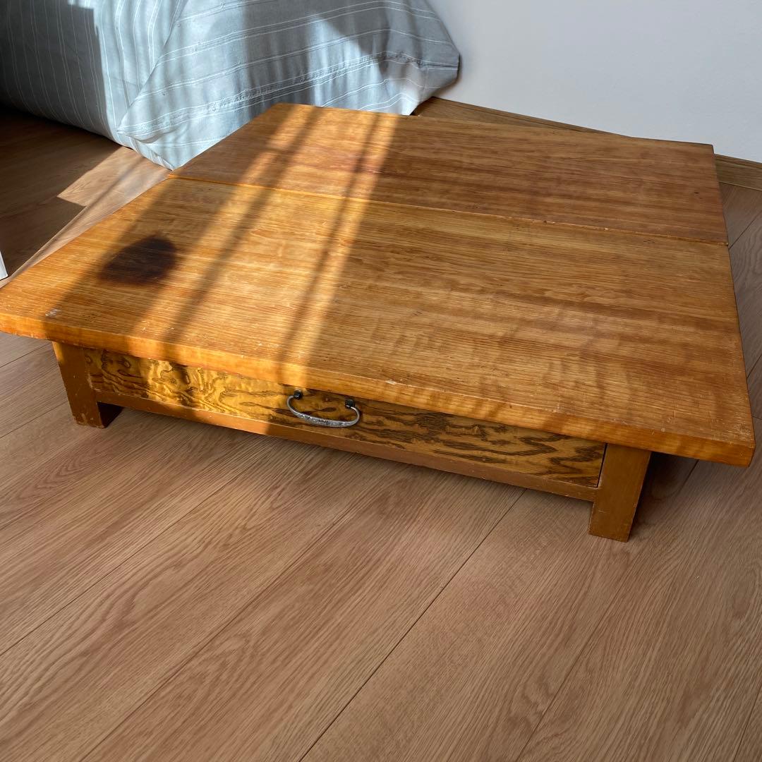 天然木　和裁机　和裁台　裁ち台　仕立台　文机　半尺印　両側引出し付き　①