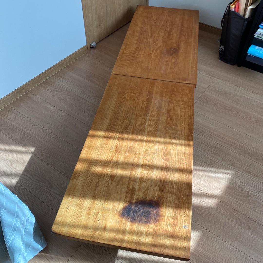 天然木　和裁机　和裁台　裁ち台　仕立台　文机　半尺印　両側引出し付き　①